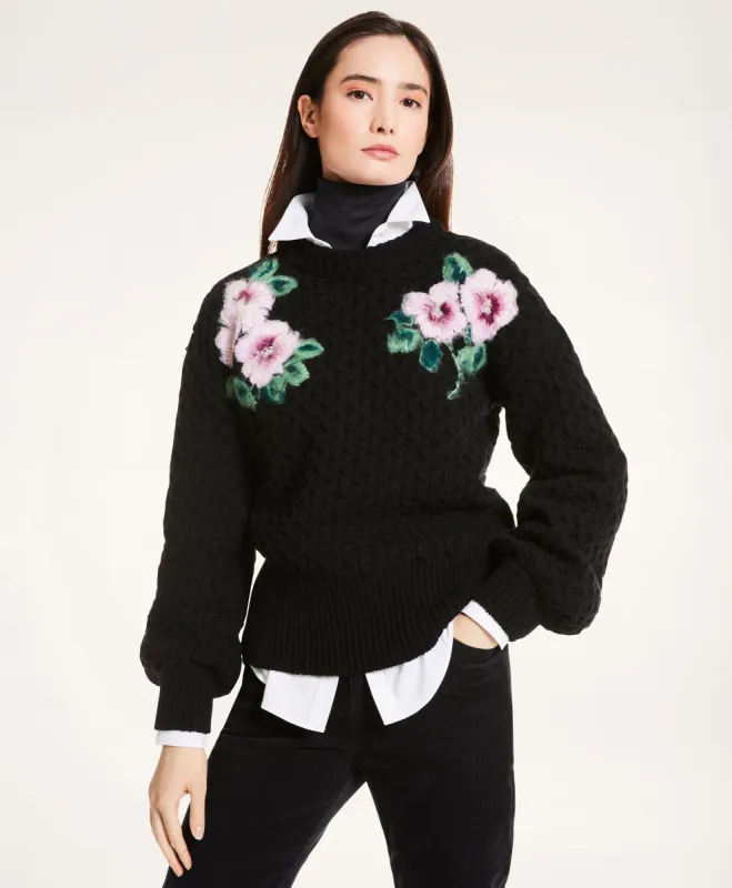 Wool Blend Floral Sweater sold by Brooks Brothers