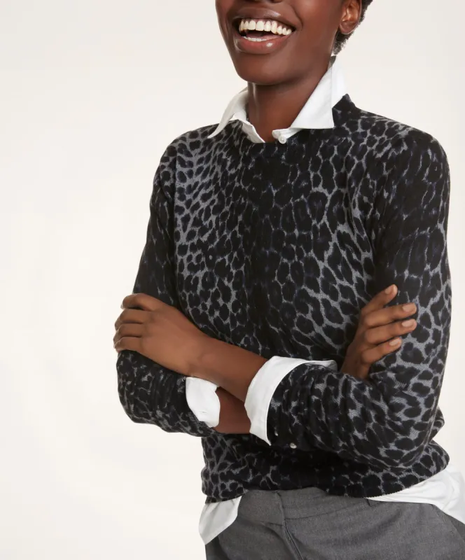 Merino Leopard Print Sweater sold by Brooks Brothers