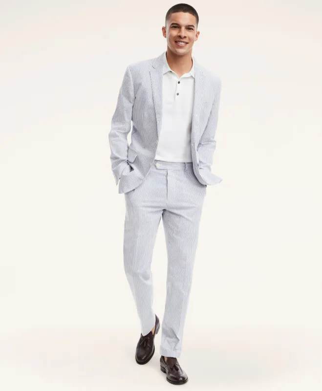 Milano Slim-Fit Cotton Seersucker Stripe Pants sold by Brooks Brothers