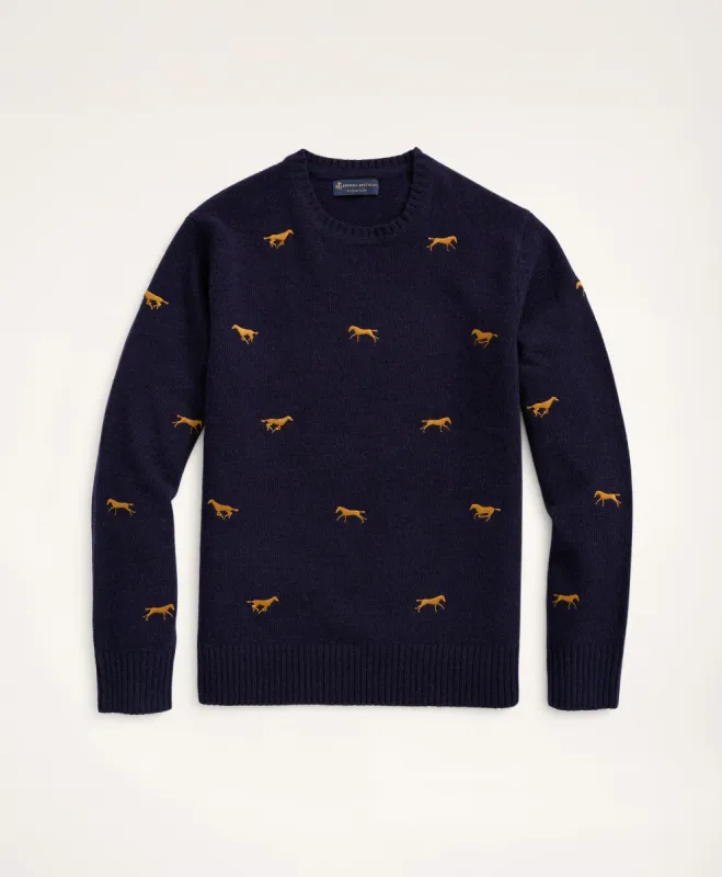 Horse Motif Crewneck Sweater sold by Brooks Brothers