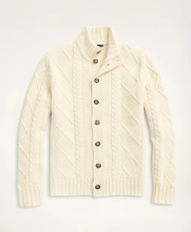 Merino Aran Cable Cardigan sold by Brooks Brothers
