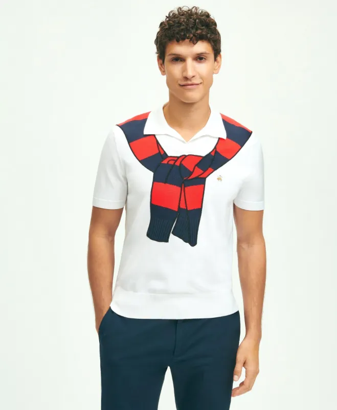 Supima Cotton Trompe L'oeil Intarsia Polo Sweater sold by Brooks Brothers