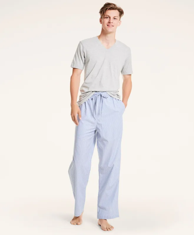 Striped Cotton Broadcloth Lounge Pants made by Brooks Brothers