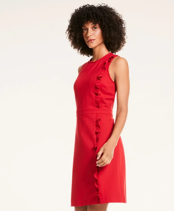 Ponte Knit A-Line Ruffle Sheath Dress sold by Brooks Brothers