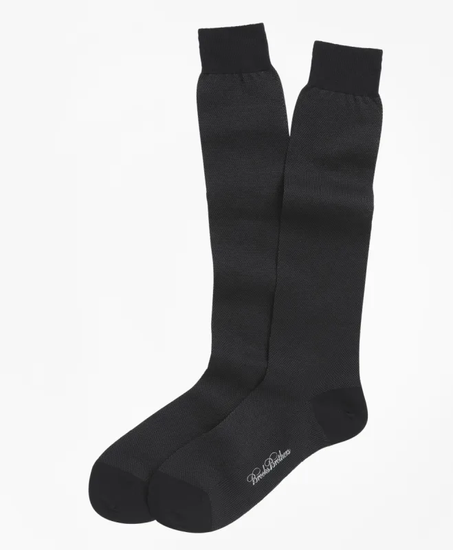 Cotton Bird's-Eye Over-the-Calf Socks sold by Brooks Brothers