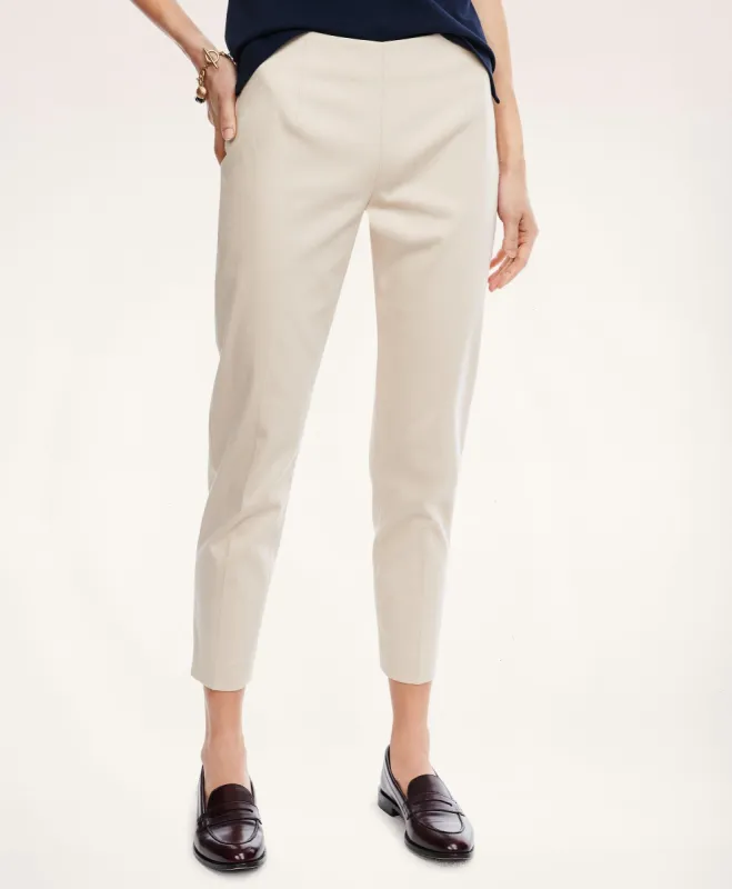 Stretch Cotton Side-Zip Slim Ankle Pants sold by Brooks Brothers