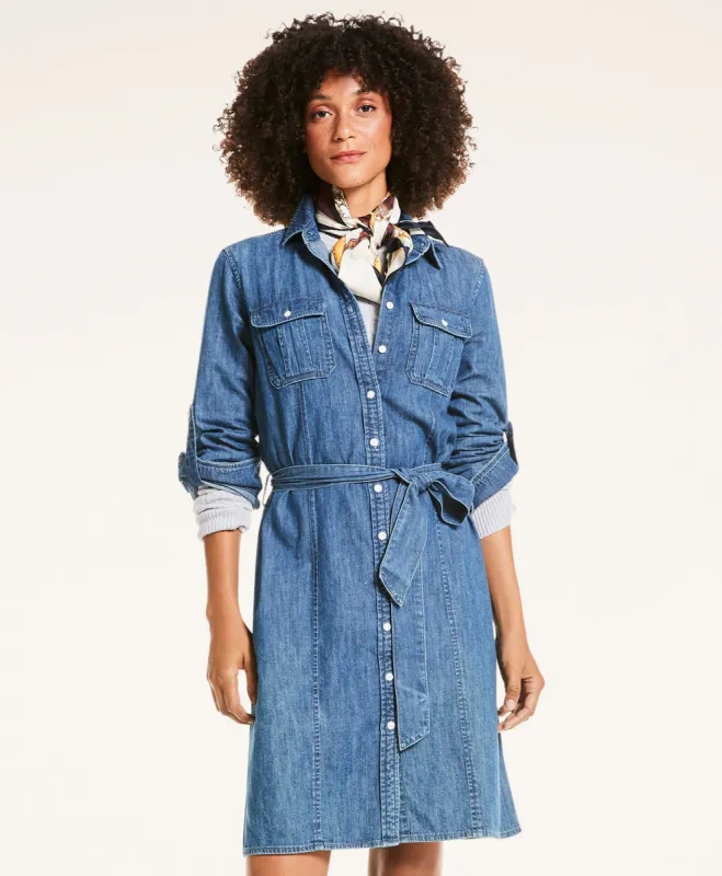 Cotton Chambray Button-Up Shirt Dress sold by Brooks Brothers