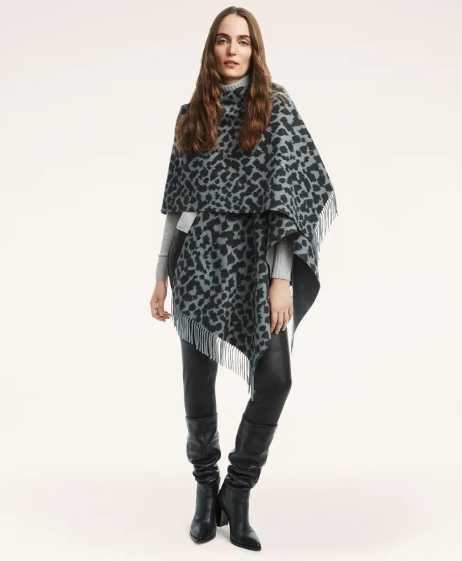 Wool Cashmere Animal Print Ruana sold by Brooks Brothers