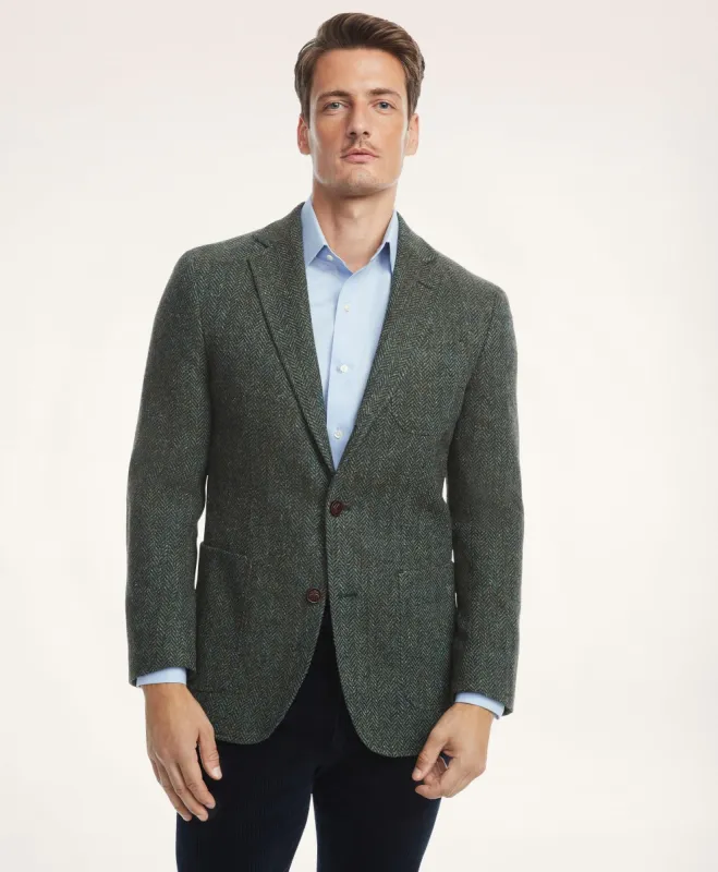 Regent Regular-Fit Brushed Wool Herringbone Tweed Sport Coat sold by Brooks Brothers