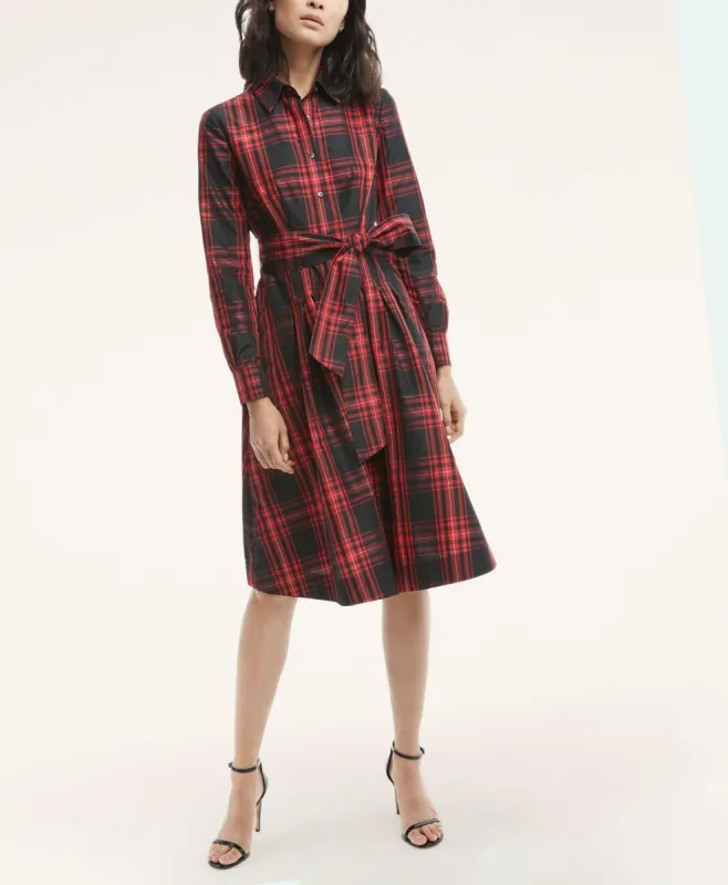 Taffeta Tartan Pleated Shirt Dress sold by Brooks Brothers