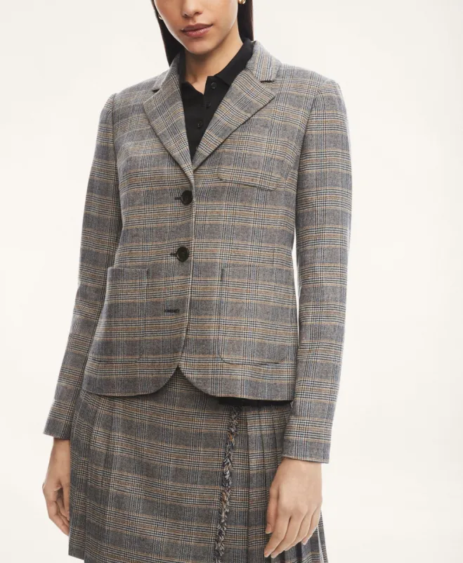 Wool Blend Plaid Jacket made by Brooks Brothers