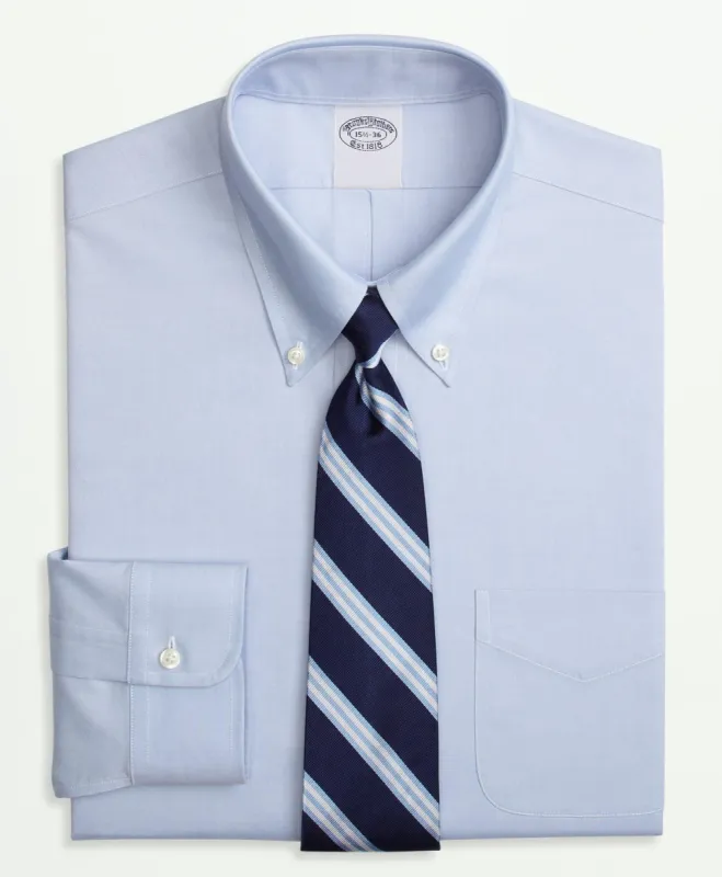 Stretch Supima Cotton Non-Iron Pinpoint Oxford Button-Down Collar Dress Shirt sold by Brooks Brothers