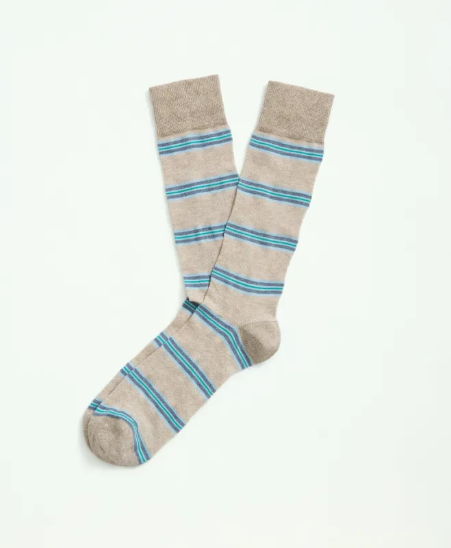 Oxford Tie Stripe Crew Socks sold by Brooks Brothers