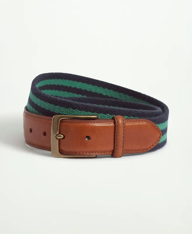 Webbed Cotton Striped Belt sold by Brooks Brothers