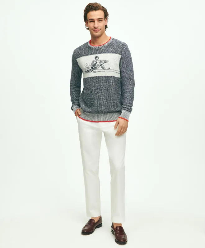 Supima Cotton Intarsia Rower Crewneck Sweater sold by Brooks Brothers