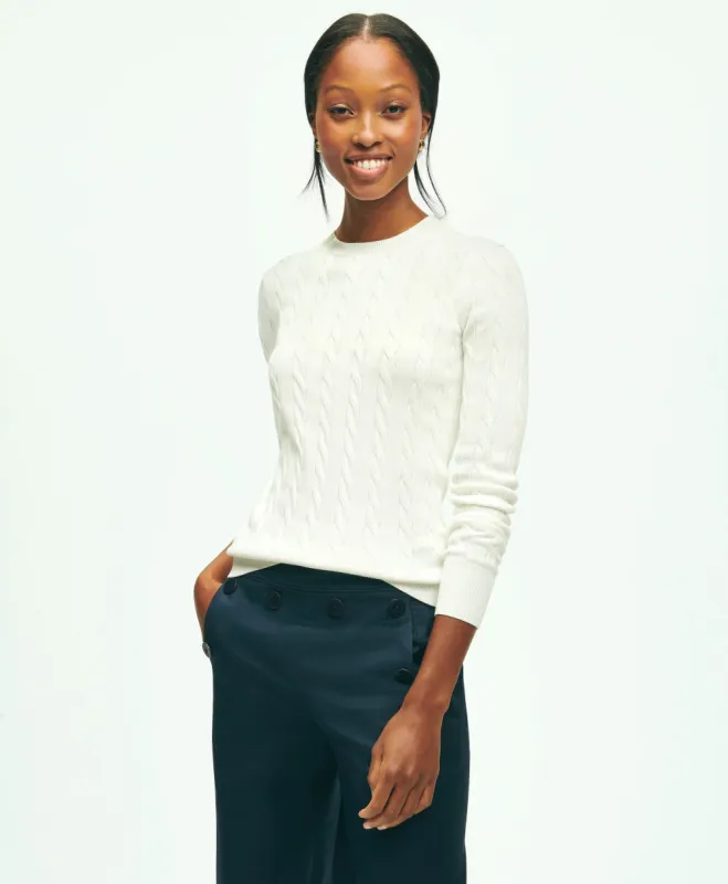 Supima Cotton Cable Sweater sold by Brooks Brothers