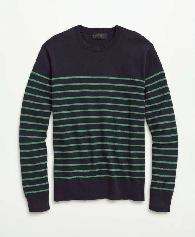 Cotton Mariner Stripe Crewneck Sweater sold by Brooks Brothers