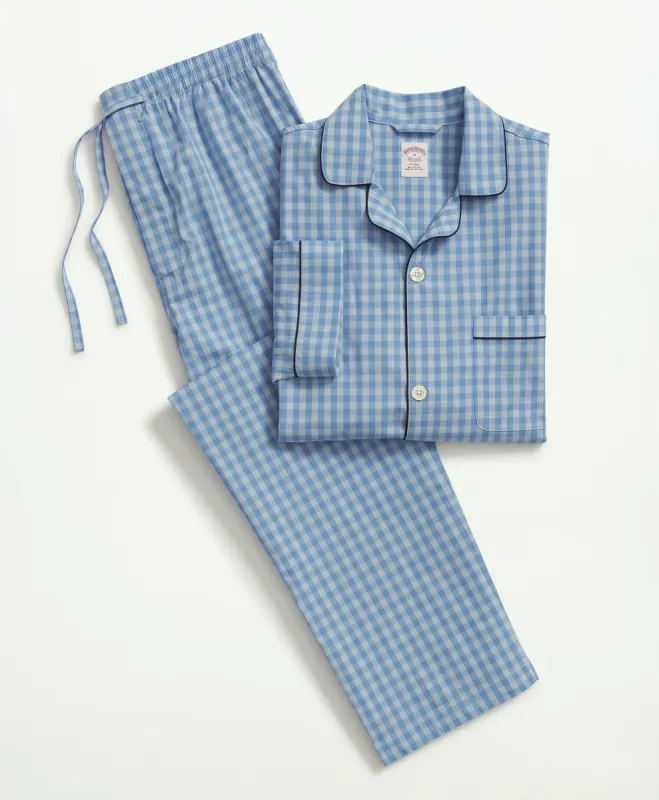 Cotton Poplin Gingham Pajamas sold by Brooks Brothers