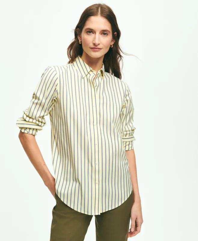 Classic Fit Non-Iron Stretch Supima Cotton Stripe Shirt sold by Brooks Brothers