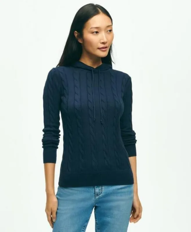 Cotton Cable-Knit Hoodie sold by Brooks Brothers