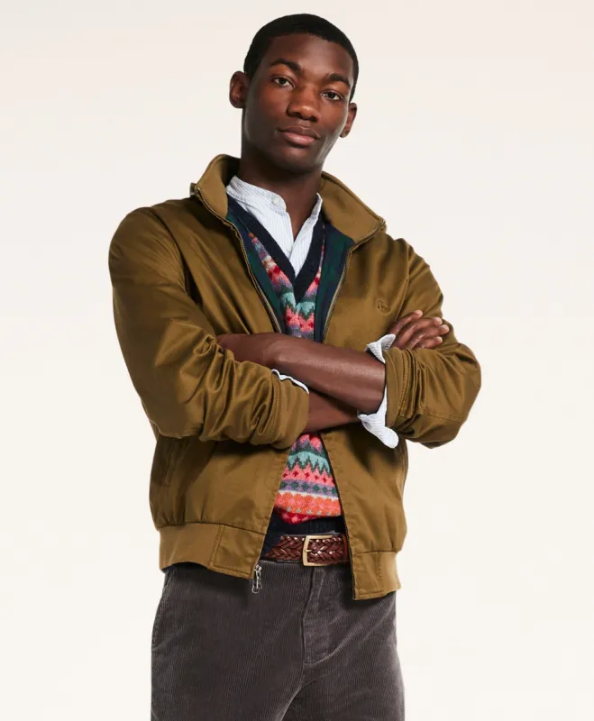 Stretch Cotton Hooded Bomber Jacket sold by Brooks Brothers
