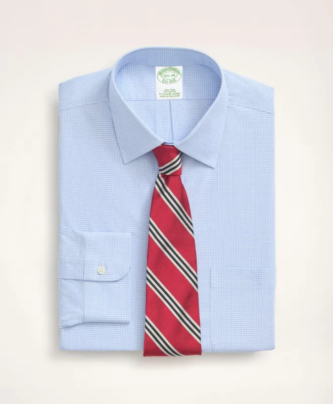 Stretch Regent Regular-Fit Dress Shirts, Non-Iron Broadcloth Ainsley Collar Check sold by Brooks Brothers