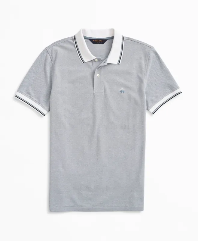 Slim-Fit Stretch Striped-Trim Polo Shirt sold by Brooks Brothers