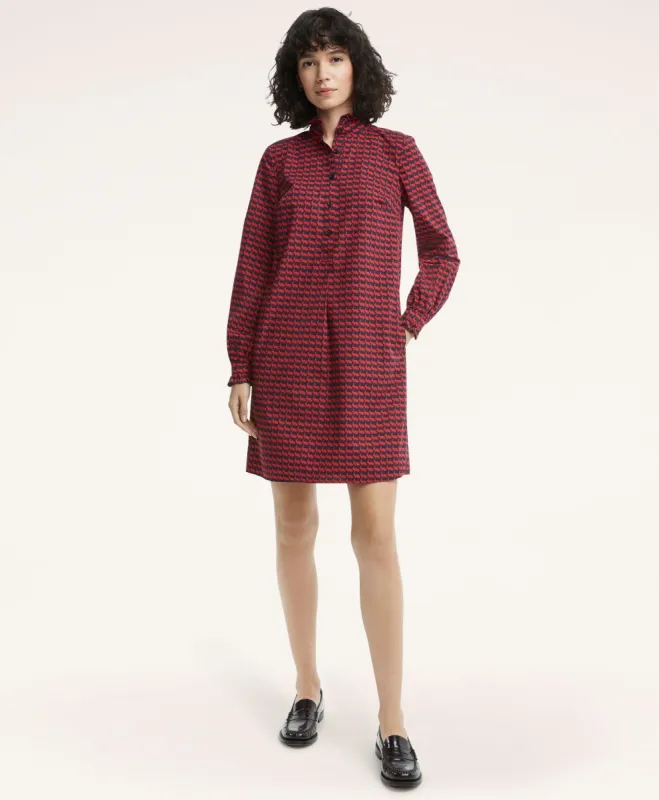Women's Lunar New Year Rabbit Print Poplin Shirt Dress sold by Brooks Brothers