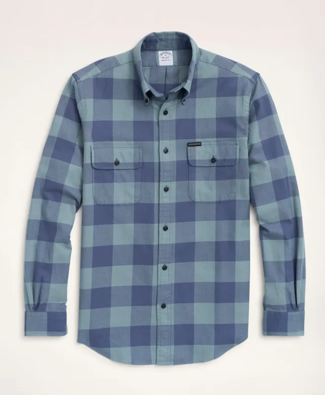 Regent-Fit Brushed Twill Buffalo Shirt sold by Brooks Brothers