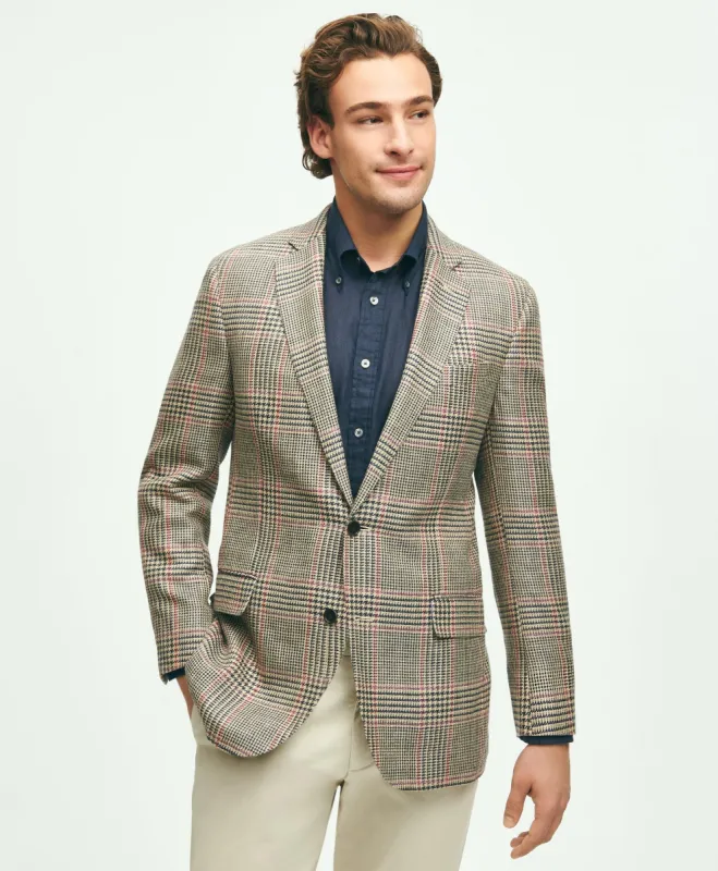 Regent Classic-Fit Wool-Silk-Linen Hopsack Sport Coat, Multi-Check sold by Brooks Brothers