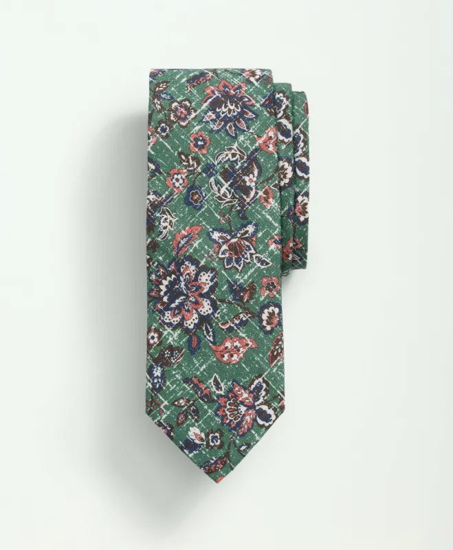 Linen Vintage Print Tie sold by Brooks Brothers