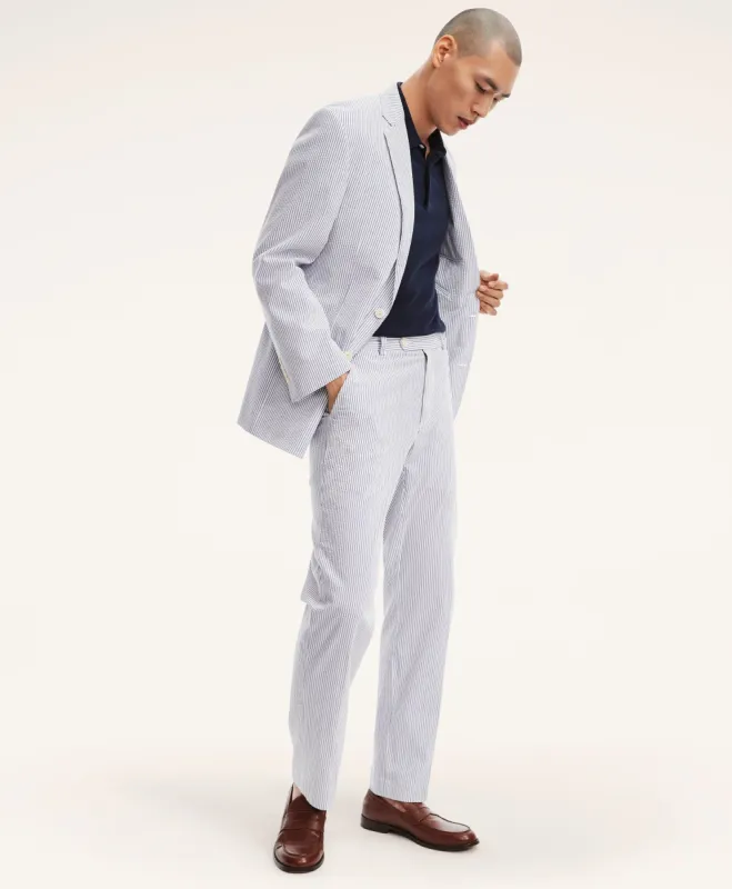 Clark Straight-Fit Cotton Seersucker Pants sold by Brooks Brothers