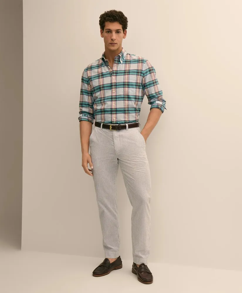 Washed Cotton Seersucker Pants sold by Brooks Brothers