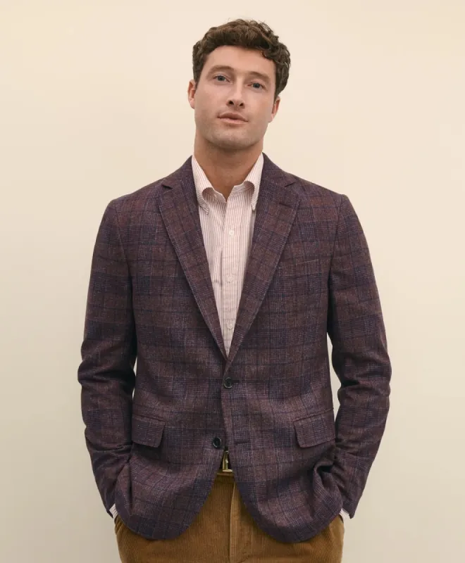 Classic Fit Wool Flannel Plaid Sport Coat made by Brooks Brothers