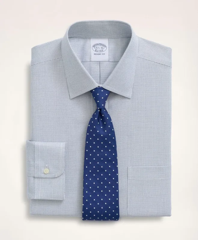 Regent Regular-Fit Dress Shirt, Non-Iron Twill Micro Windowpane Ainsley Collar sold by Brooks Brothers