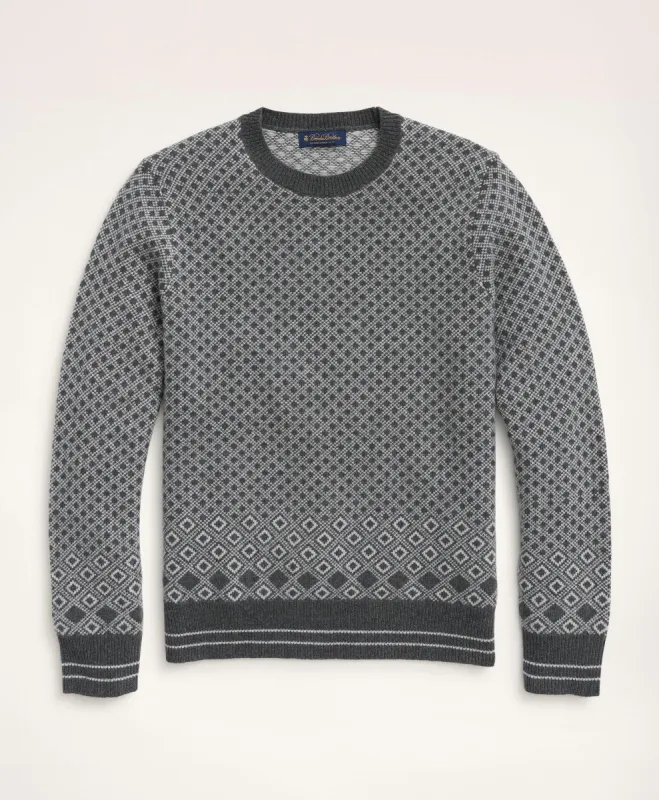 Merino Cashmere Sweater Fairisle Crew Neck sold by Brooks Brothers