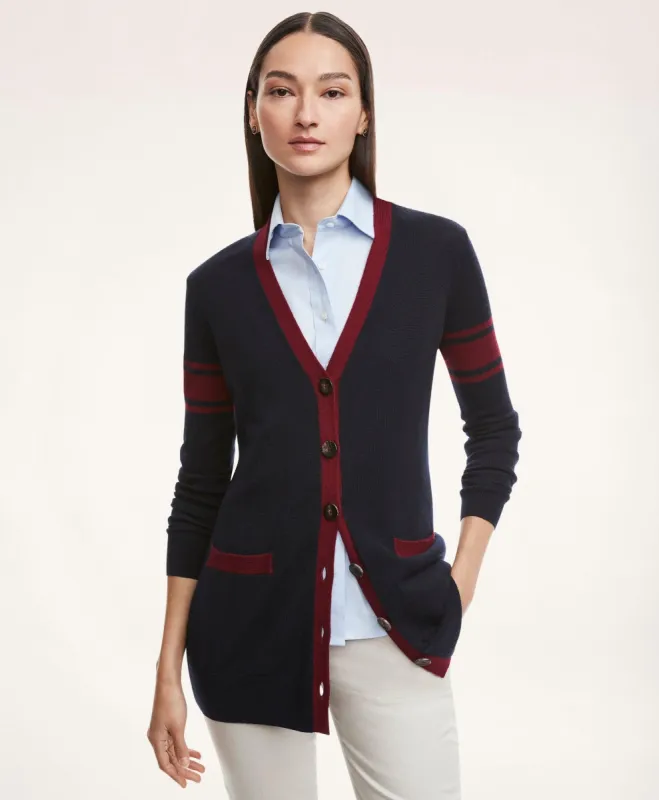 Merino Wool Varsity Cardigan sold by Brooks Brothers