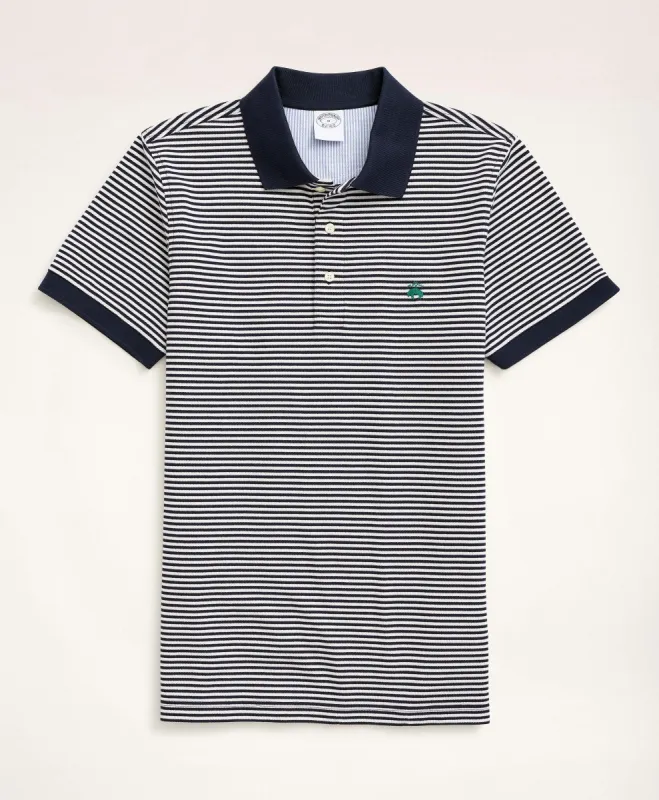 Slim-Fit Stretch Cotton Feeder Stripe Polo sold by Brooks Brothers