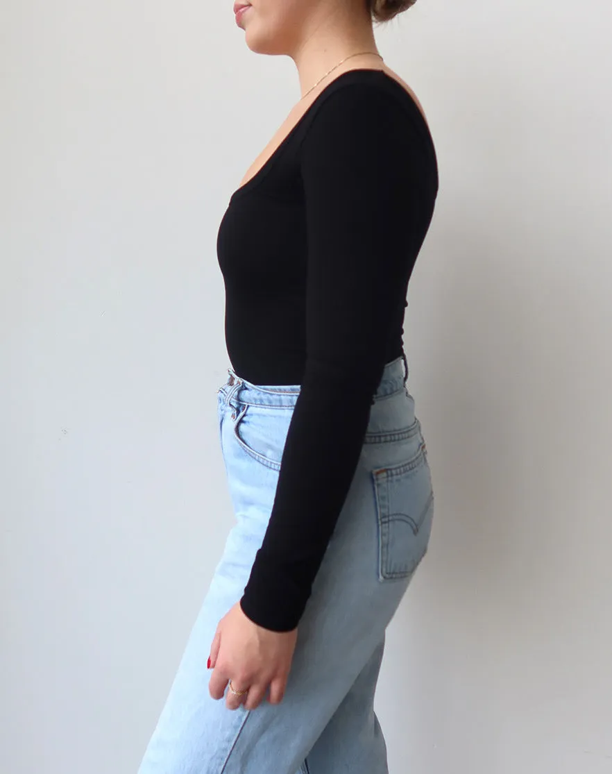 Square Neck Bodysuit sold by Brunette The Label product image thumbnail 2
