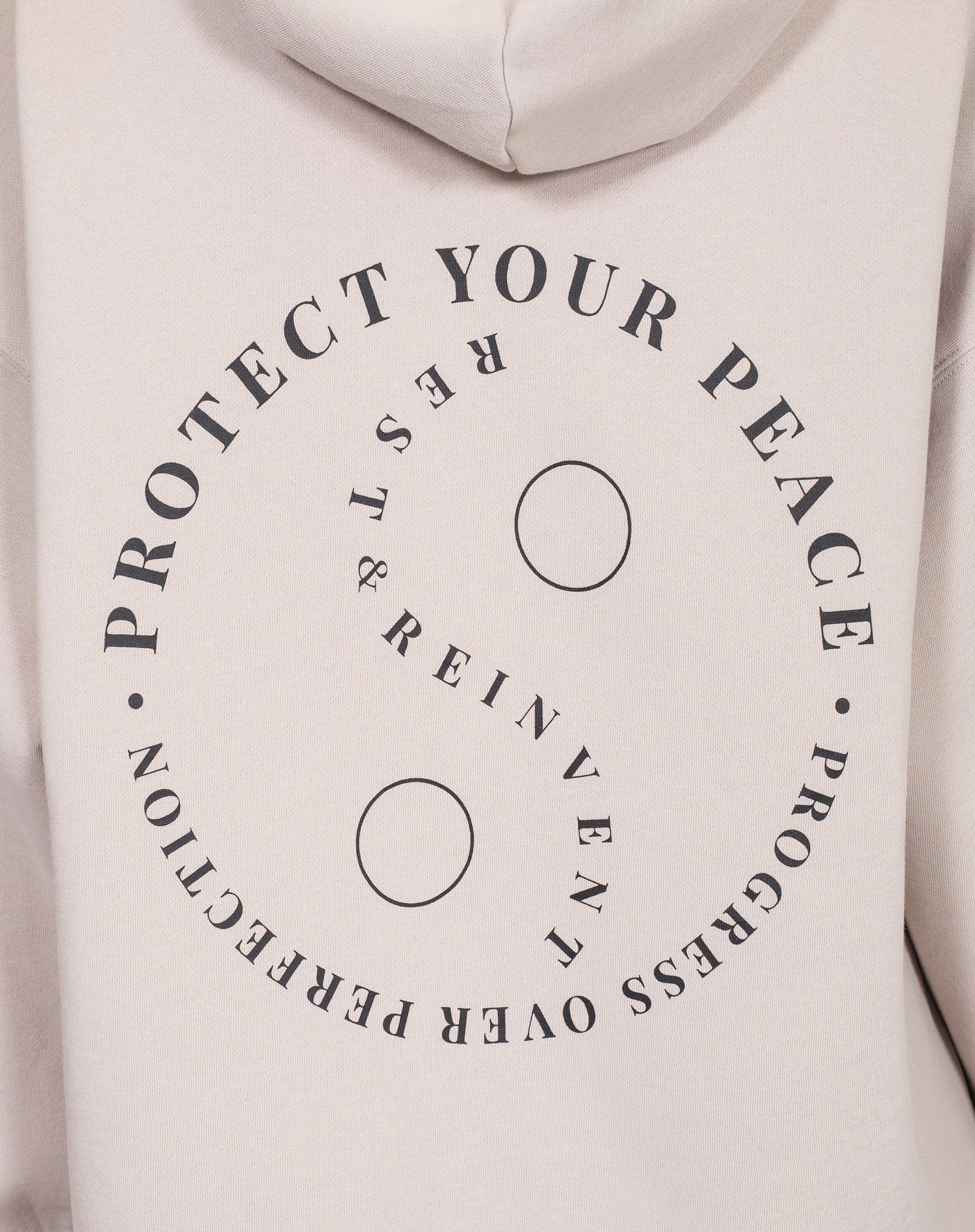 The "PROTECT YOUR PEACE" Big Sister Hoodie | Oyster sold by Brunette The Label product image thumbnail 2