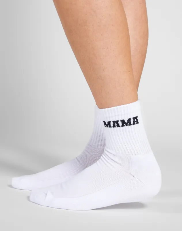 ‘Mama’ Sock | White sold by Brunette The Label