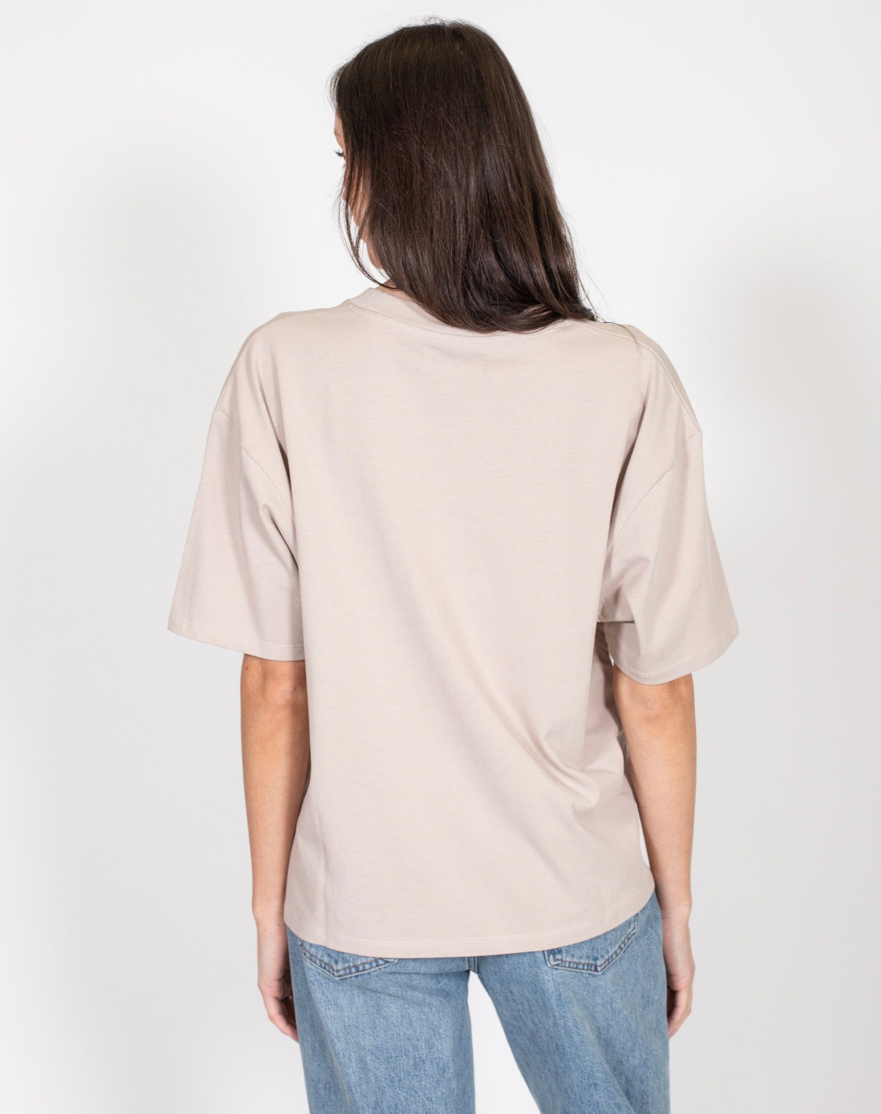 Boxy Crew Neck Tee in Oyster | Holt Renfrew Pop Up sold by Brunette The Label product image thumbnail 3