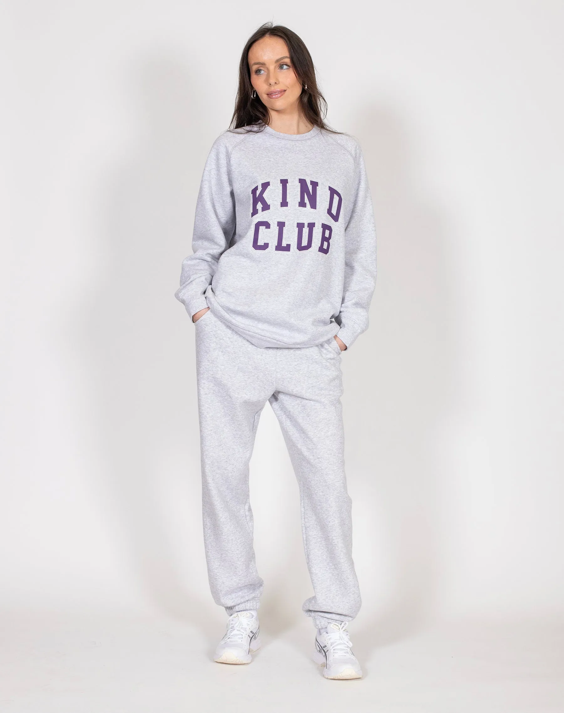 The "KIND CLUB" Big Sister Crew Neck Sweatshirt | Pebble Grey sold by Brunette The Label product image thumbnail 2