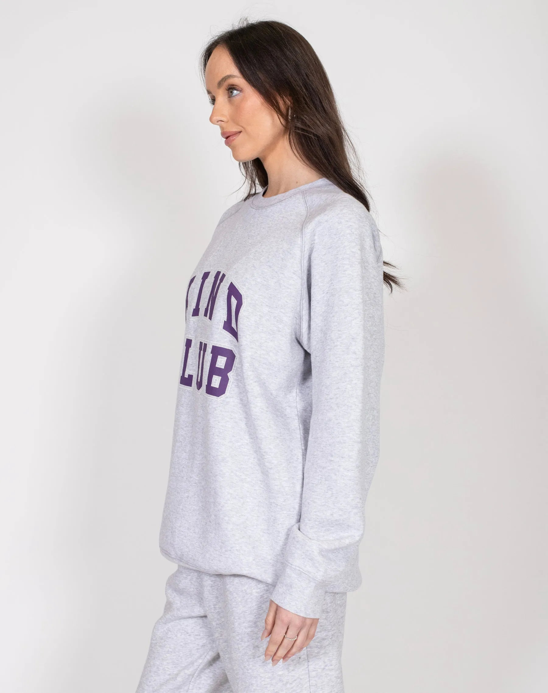 The "KIND CLUB" Big Sister Crew Neck Sweatshirt | Pebble Grey sold by Brunette The Label product image thumbnail 3