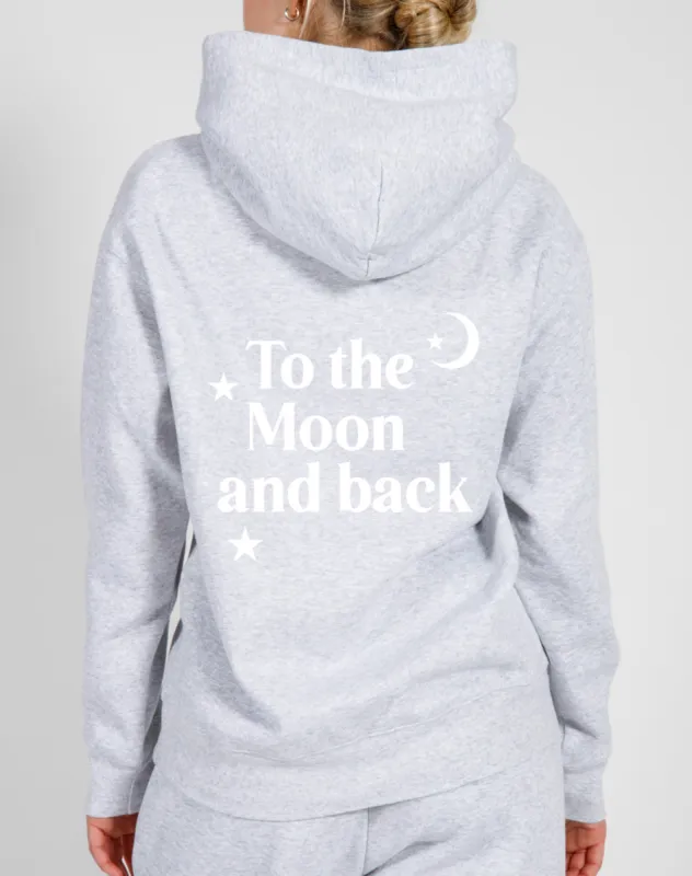 ‘To the Moon and Back’ Classic Hoodie | Pebble Grey sold by Brunette The Label
