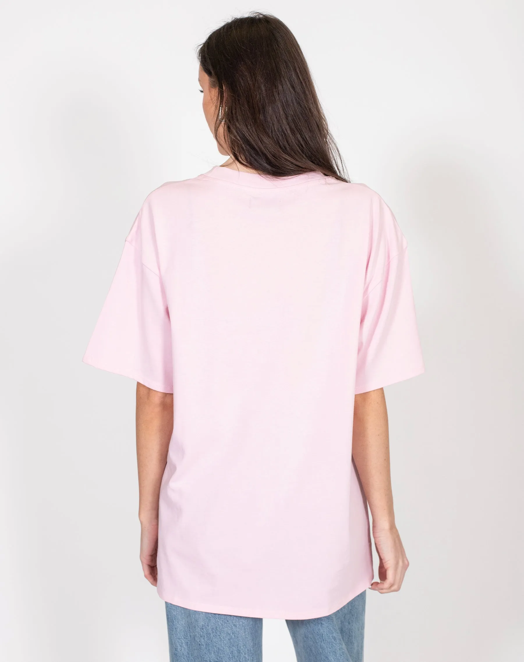 The Oversized Boxy Crew Neck Tee | Bubble Gum sold by Brunette The Label product image thumbnail 3