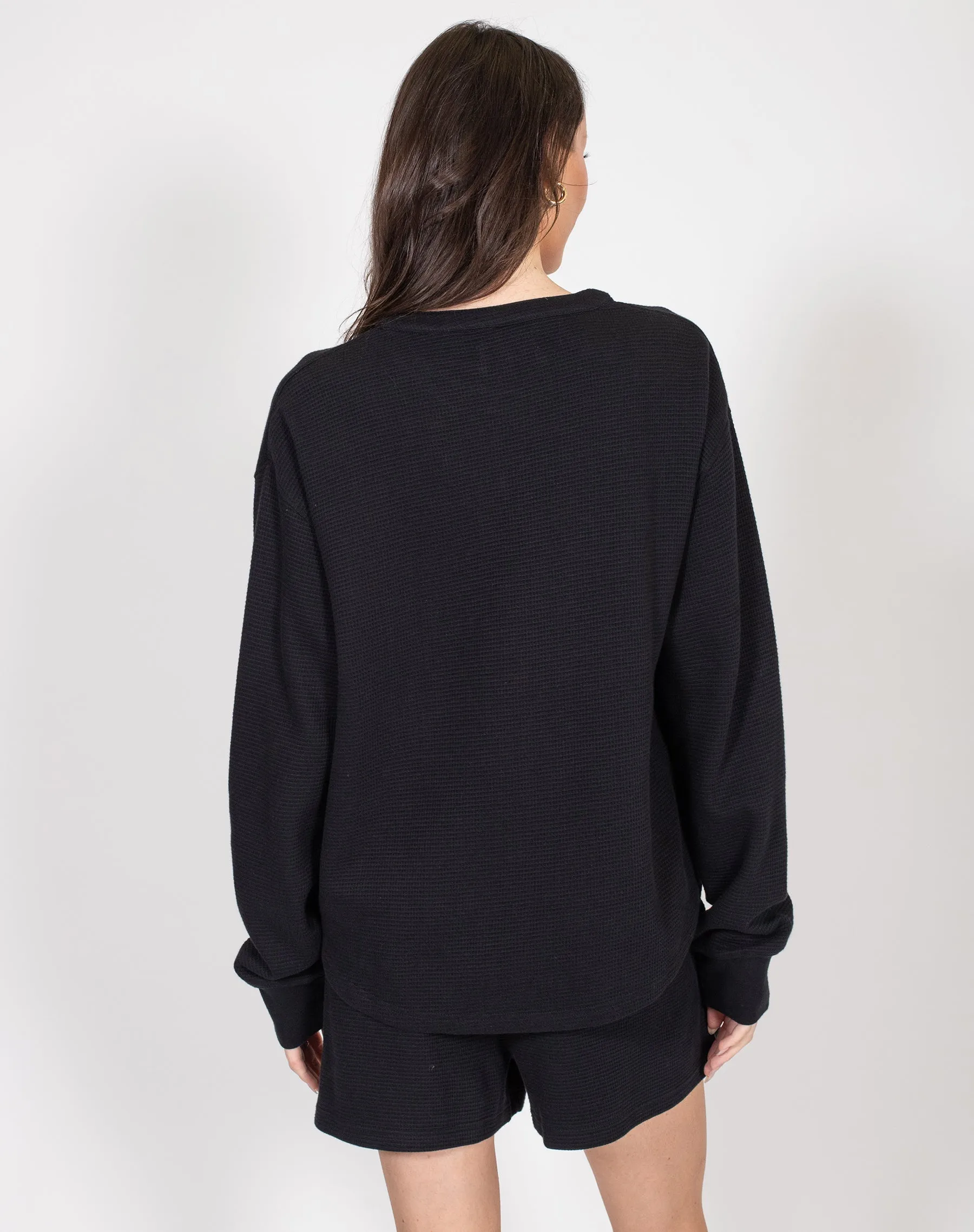 Waffle Henley sold by Brunette The Label product image thumbnail 3