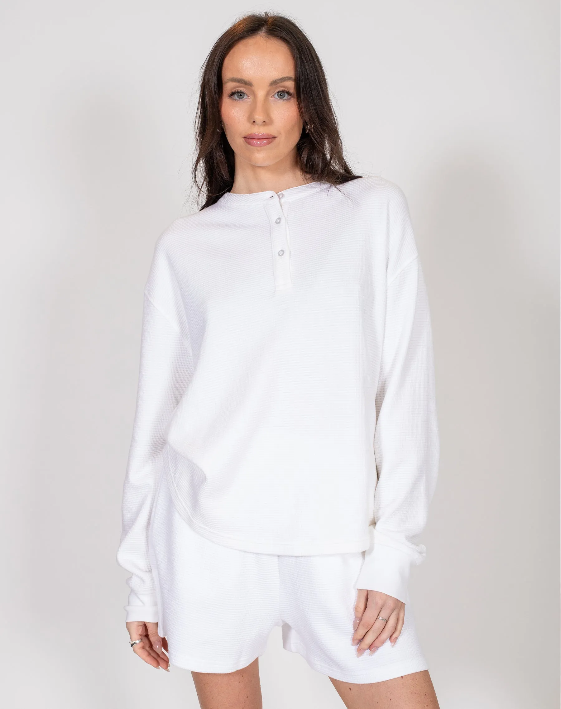 Waffle Henley sold by Brunette The Label product image thumbnail 4