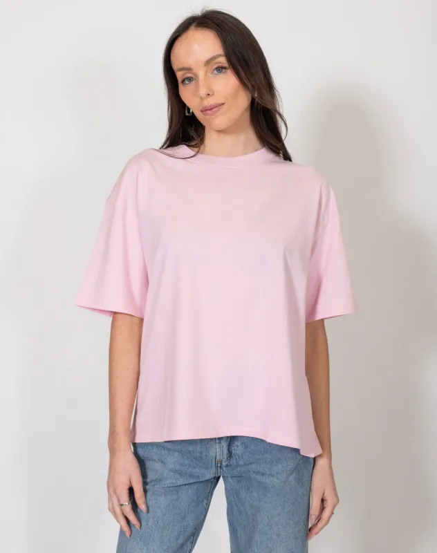 The Boxy Crew Neck Tee | Bubble Gum sold by Brunette The Label