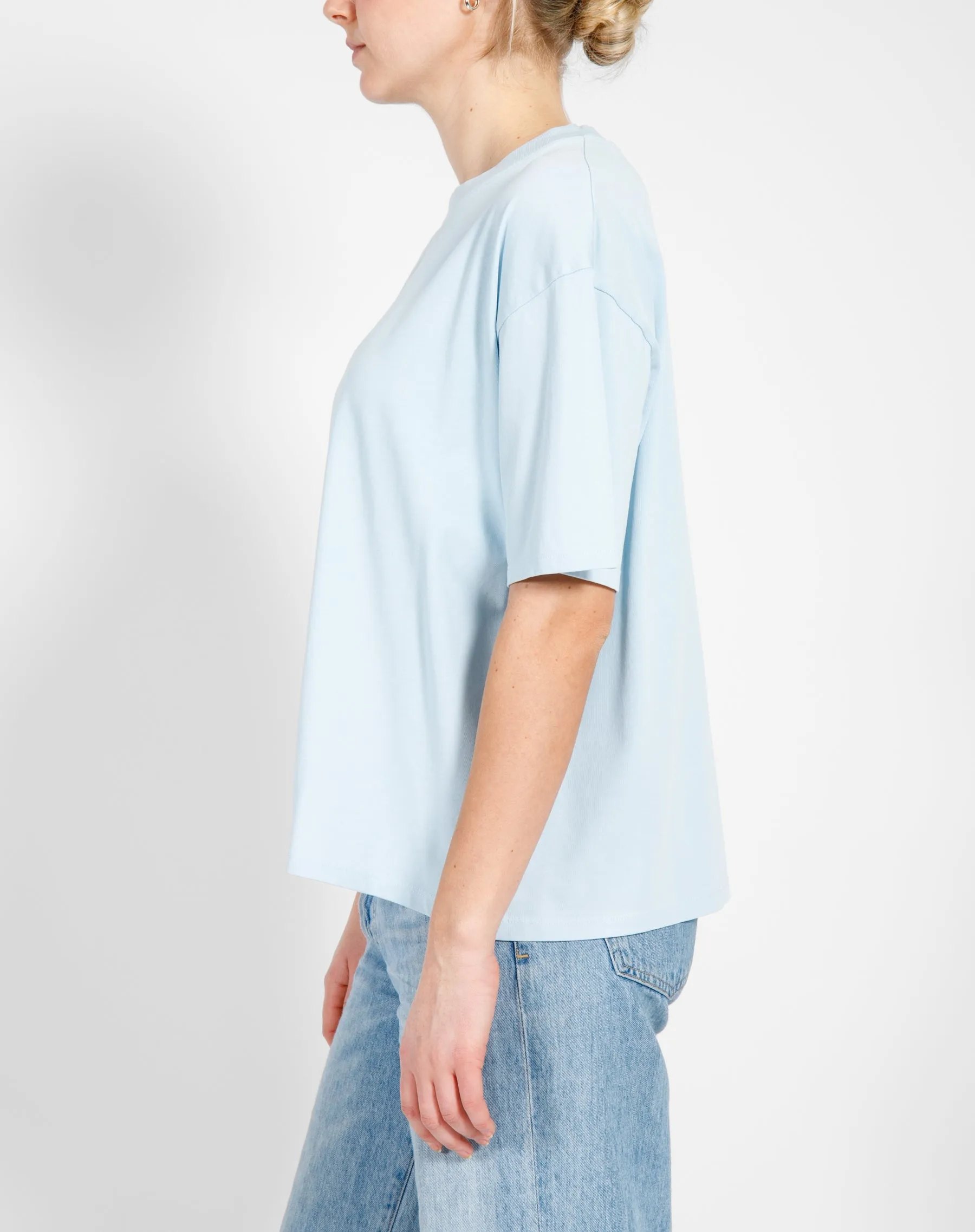 The Boxy Crew Neck Tee | Denim sold by Brunette The Label product image thumbnail 2